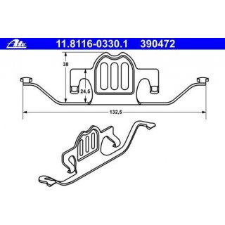 ATE Clip for brake caliper rear axle for BMW E60 E61 E63 E64 E70 E71 E72