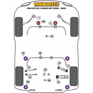 Powerflex PFR5-1226 hinteres Differentiallager BMW e82 M / 90 e92 e93 M3 (Nr.26)