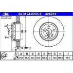 ATE Bremsscheibe Hinterachse 345x24mm BMW F10 F18 F07 F11...