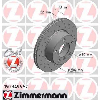 Zimmermann Sport Bremsscheibe 284x22mm gelocht fr BMW 1er F20 F21