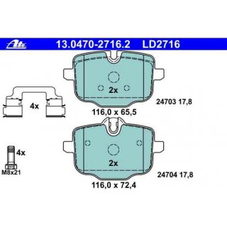 ATE Ceramic brake pads rear axle for BMW F10 F18 F11 F12 F13 F06