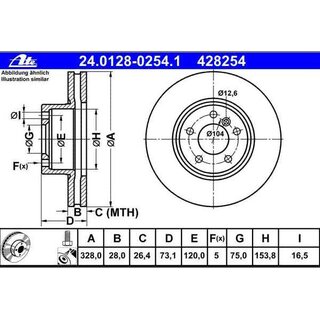 ATE brake disc 328x28mm for BMW X3 X4 F25 F26