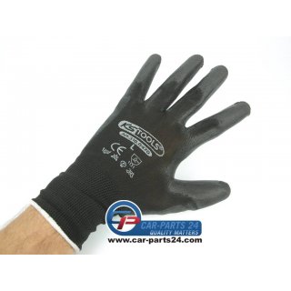 Work gloves, fine knit gloves, rubberized, size XL