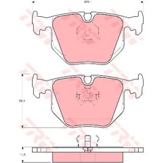 Bremsbelge von TRW fr BMW E31 und E34 3.8 - 5.0 Hinterachse