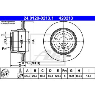 ATE rear brake discs 320x20mm BMW e60 e61 xi xd xDrive