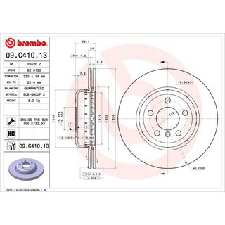 Brembo Brake Disc Front Axle 330x24mm for BMW F10 F11 F18