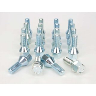 20 x Wheel Bolt M12 x 1,5 x 26mm Male Hex, Conical Seat F for BMW and Mini