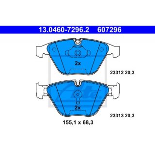 ATE brake pads / front axle for discsize 324mm BMW e60 e61 e63 e64