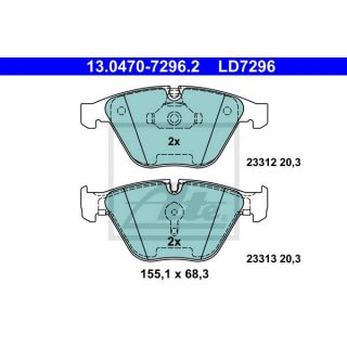 ATE caramic brake pads front axle for discsize 324mm BMW e60 e61 e63 e64