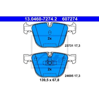 ATE Bremsbelge Hinterachse fr BMW F07 F01 F03 F04 fr 345 & 370mm Bremsscheibe