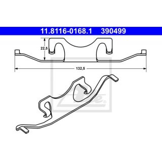 Clip for brake caliper rear axle for BMW e39