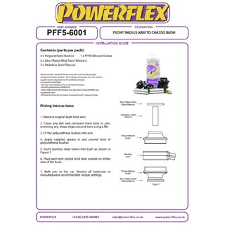 2 x Powerflex PFF5-6001 PU Lager fr Zugstreben (vordere Querlenker) fr BMW F10 F11 F06 F12 F13 mit Heckantrieb (Nr.1)