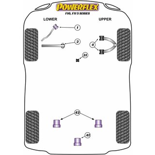 2 x Powerflex PFF5-6001 PU Lager fr Zugstreben (vordere Querlenker) fr BMW F10 F11 F06 F12 F13 mit Heckantrieb (Nr.1)