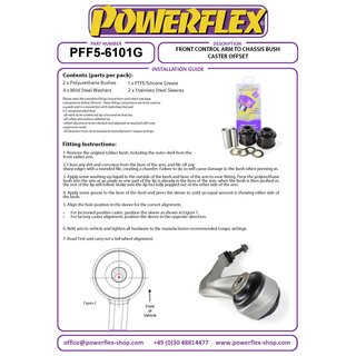 2 x Powerflex PFF5-6101G PU Buchsen fr Zugstreben exzentrisch verstellbar fr Nachlaufkorrektur fr BMW F10 F11 F06 F12 F13 xDrive (Nr.1)