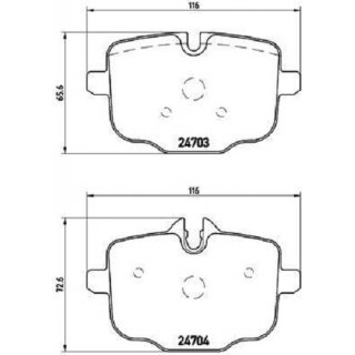 Brembo Brake Pads Brake Pads Rear Axle for BMW F10 F11 F18 F12 F13 F06 for Brake Discs 396mm + 345mm