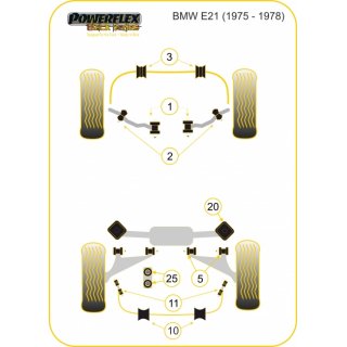 2 x Powerflex PFR5-1620BLK PU Buchsen Lagerung Hinterachse fr BMW e21 (Nr.20)