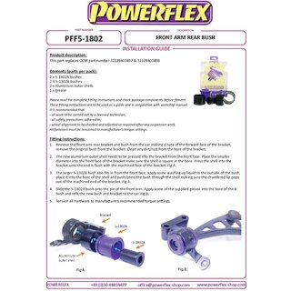 2 x Powerflex PFF5-1802 hintere PU Buchsen Querlenker vorne fr Mini R60 R61 (No.1)