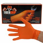 100 Stck Nitril-Einweghandschuhe TIGER GRIP Orange Gre M