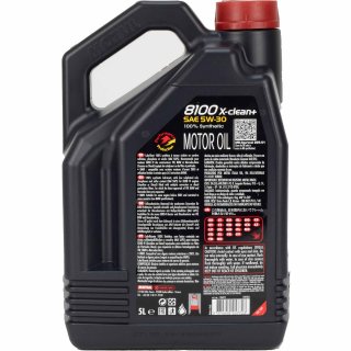 Motul 8100 X-CLEAN+ 5W30 Motorl BMW Longlife 2004 5 Liter