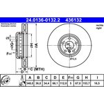 1x ATE 2-Piece Brake Disc Frontaxle Right Side 348x36 mm...