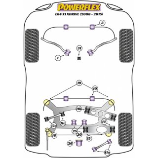 2 x Powerflex PFR5-4609-13 PU Stabilager Hinterachse 13mm fr BMW E81 E87 X1 E90 E91 (Nr.10)